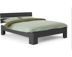 B Bright Fresh 450 Bed met Hoofdbord 140 x 200 cm - Bedframe Antraciet - Bedombouw - Instaphoogte: 45cm - Tweepersoonsbedden