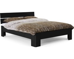 B Bright Fresh 450 Bed met Hoofdbord 180 x 210 cm - Bedframe Zwart - Bedombouw - Instaphoogte: 45cm - Tweepersoonsbedden