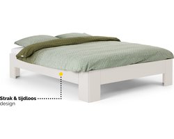 B Bright Fresh 500 Bed 90x210cm - Bedframe Wit - Eenpersoonsbedden - Instaphoogte: 50cm