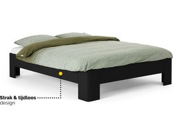 B Bright Fresh 500 Bed 90x210cm - Bedframe Zwart - Eenpersoonsbedden - Instaphoogte: 50cm