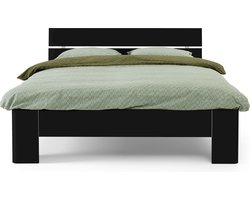 B Bright Fresh 500 Bed met Hoofdbord 140 x 220 cm - Bedframe Zwart - Bedombouw - Instaphoogte: 50cm - Tweepersoonsbedden