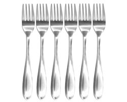 B-home Gebaksvorkjes - 6x - Zilver - RVS - taartvorkjes - vorken