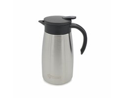 B-Home Koffie en warme dranken thermoskan/isoleerkan - met schenktuit - rvs - zilver - 1 liter - 24 cm - Koffiekan