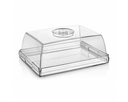B-Home Vershouddoos - transparant - kunststof - 27 x 10 cm - stolp / dienblad - voor taart en cake