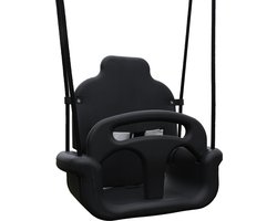 B-Play Babyschommel Groeimodel Antraciet met BR touwen zwart