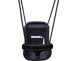 B-Play Babyschommel Luxe Antraciet / Zwart met BR Touwen #Zwart##