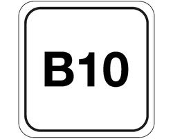 B10 diesel bord - kunststof 400 x 400 mm