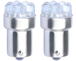 BA15S - 1156 - autolamp set - geel | R5W - R10W - 5007 - 2x 9-SMD LED | 3 Watt - 12V DC