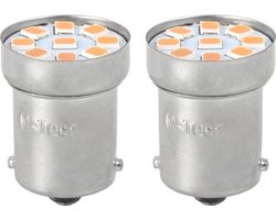 BA15S - 1156 - autolamp set - rood | R5W - R10W - 5007 - 2x 9-SMD LED | 12V DC