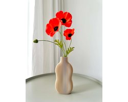 BABBIA Beige Vaas Binnen – Droogbloemen Vaas Woonkamer – Decoratieve Siervaas – Bouwbloemen – Woondecoratie Vaas Beige Minimalistisch – Siervaas Droogbloemen – Scandinavische Woondecoratie – Cadeau