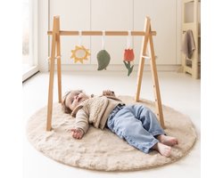 Babiem® Babygym George – Houten Babygym met 3 Speeltjes – Baby Speelgoed 0 jaar - Kraamcadeau - Giftbox
