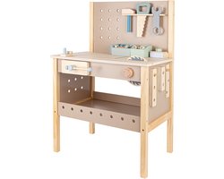 Babiem® Thomas – Werkbank Speelgoed – Incl. Gereedschap – Speelgoed – Gereedschap Speelgoed – Kindergereedschap – kinder werkbank – 55x34x80 cm – Hout