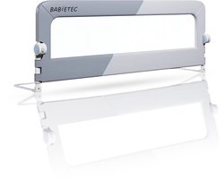Babietec Bedhekje Verstelbaar Inklapbaar – Extra Lang 150cm – Bedrail – Boxspring – Uitvalbescherming – Bedrek - Donkergrijs