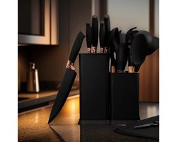 Babij Cooking KSUT01 - 19-delige set bestaande uit Messenset & Keukengerei inclusief Snijplank