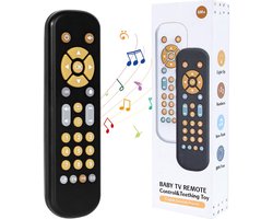 Baby-afstandsbedieningsspeelgoed, verstelbaar volume, met knoppen met meerdere niveaus, vroeg educatief speelgoed voor baby's, vroeg educatief muziekspeelgoed, sensorisch speelgoed, voor baby's, zwart