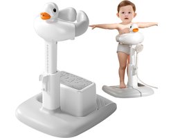 Baby Badzitje - Baby Badstoel - Verstelbare Hoogte - met antislip zitjekrukje - Antislip Badhulp -Draagbare Badhulp & Sta-Ondersteuning voor Peuters - geschikt voor peuters