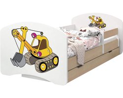 Baby Bed - Kinderbed Lade - Veilig Slapen - Dubbelzijdig Monteerbaar - 160x80 cm - Geel