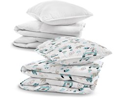 Baby Beddengoed Set met Dekbed en Kussen 100x135 cm + beddengoed – Compleet Dekbedovertrek & Kussensloop 40x60 Katoen met Rits – Jongen Meisje Peuter Kinderkamer Oeko-Tex Afrika