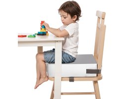 Baby Booster Kussen - Verhoogkussen voor Tafel - Peuter PVC Boosterstoel voor Eettafel - Draagbaar Reis Booster Kussen met 2 Verstelbare Riemen en Veiligheidssluiting - Reis Eetstoel Kussens voor Kinderen