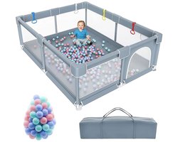 Baby Box – Grondbox – Speelbox – Gemakkelijk In elkaar te zetten – 150cm X 180cm X 68cm – Grijs