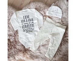 Baby cadeau geboorte opa en oma worden meisje jongen set met tekst aanstaande zwanger Kraamkado |Gift Set babyset kraamcadeau babygeschenkset aankondiging bekendmaking zwangerschap cadeau voor de liefste aanstaande