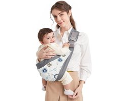 Baby Carrier for Newborn, On the Go, Multifunctional Baby Carrier for 0-36 Months, Toddlers up to 15 kg (Grey & White)