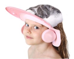 Baby Douche Kapje - Douchekapje Kind - Baby Douche Cap - Baby Douchemuts - Siliconen Bad en Douche Kap - Douchekapje voor Kinderen - Baby Douche Hoed - Met Vizier - Verstelbaar - Voorkom Dat Het In De Ogen en Oren Komt - Roze