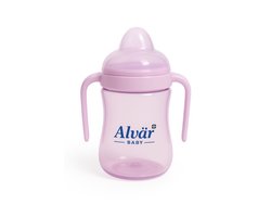 Baby drinkbeker met tuitje | limonade beker GIBBY - Roze Transparant - Kunststof - 270 ml | Drinkbeker voor kinderen | BPA vrij | Magnetronbestendig | Vaatwasser bestendig | Voor baby's & Peuters vanaf 6+maanden