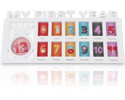 Baby fotolijst - Kinderfotolijst - 12 maanden - My First Year - My First Year - babyshower - Mijn eerste jaar - kraamcadeau - Geschenk Cadeau -  Wit - Genderneutraal