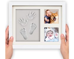 Baby Fotolijsten - Baby Art - Klei Afdruk Baby Voet en Hand - Babyshower - Wit