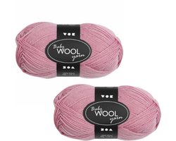 Baby garen donkerroze | Merino wol baby | Haakgaren en breigaren | Superwash wol | Multipack 2 bollen van 50 g