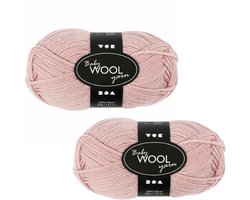 Baby garen dusty rose | Oudroze babywol | Merino breigaren | Superwash wol | Multipack 2 bollen van 50 g