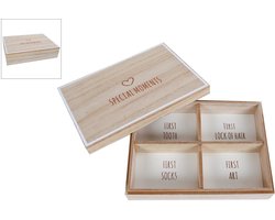 Baby geschenk- Special Moments - naturel/wit - doos van hout - baby momenten - baby cadeau