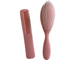 Baby Haarkam en Haarborstel set Roze - Baby Verzorgingsset - Baby Kam - Baby Borstel - Jongens en Meisjes