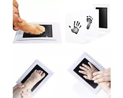 Baby handafdruk - Baby voetafdruk - Set - Baby Art - Kraamcadeau - Babyshower Cadeau – Inktafdruk – Pootafdruk - eerste stapjes - baby cadeautje – StijlvolStekkie - Inclusief beschrijving Nederlands/Engels