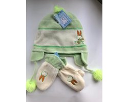 Baby handschoentjes en mutsje Nijntje fleece maat 48/50 (6-9 maanden) 2 setjes