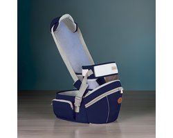 Baby Heupdrager met Extra Band en Nek Band – Donkerblauw – Heupsteun voor Baby en Peuter – Draagtas met Veiligheidsband tegen Rugklachten – Kind Hip Seat Carrier