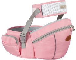 Baby Heupdrager met Extra Band – Roze – Heupsteun voor Baby en Peuter – Draagtas met Veiligheidsband tegen Rugklachten – Kind Hip Seat Carrier