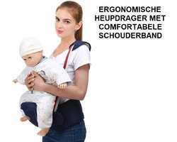 Baby Heupdrager met Schouderband – Blauw – Heupsteun voor Baby en Peuter – Draagtas tegen Rugklachten – Kind Hip Seat Carrier
