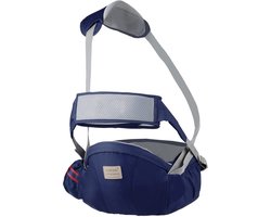 Baby Heupdrager met Veiligheidsband & Schouderband – Blauw – Heupsteun voor Baby en Peuter – Kind Hip Carrier - Ergonomisch - Comfortabel - Veilig - Stevig - Voor lange wandelingen - Ouders - Praktisch - Stijlvol