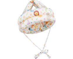 Baby Hoofdbeschermer - Veiligheidshelm met Hoofdkussen - Voor Peuters en Baby's bij Leren Lopen - Zacht, Lichtgewicht en Verstelbaar - Witte Bloemen