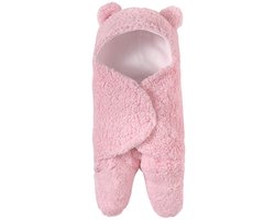 Baby inbakerdeken - Superzachte, pluche must-have - Geschikt voor baby's van 0-6 maanden - Accessoire voor jongens - Perfect cadeau voor meisjes -68*71cm-Roze