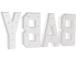 BABY Letterlamp - Lichtletters Babykamer - Feestdecoratie - Vrijstaand of wandmontage - 100 x 48 cm - Wit