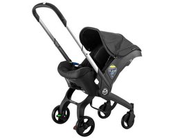 Baby Maison 3-in-1 Autostoel & Kinderwagen – Full Black Wandelwagen – Luxe Reiswieg met Wielen – Inclusief Regenhoes – CE Gecertificeerd