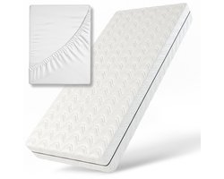 Baby Matras 70x140 cm – 10 cm dik, ademend koudschuim H2 met wasbare hoes & Jersey Hoeslaken, Made in Europe