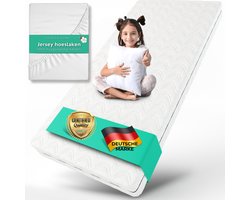 Baby Matras 90x200 cm – 10 cm dik, ademend koudschuim H2 met wasbare hoes & Jersey Hoeslaken, Made in Europe