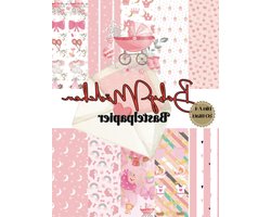 Baby Meisje Papier - Scrapbooking Papier - Baby Feest Versieren - Dubbelzijdig Bedrukt - 8.5 x 11 Inch - Multicolor