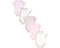 Baby Meisjes Rompers - Kleding Set - Dagelijks Gebruik - Praktische Drukknopen - Set van 5 - Multicolor