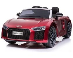 Baby Mix - Elektrische speelgoedauto - Audi R8 Spyder - Glanzend rood - Sportieve uitstraling - Luxe kinderauto - Speelgoedauto - Kinderspeelgoed - Rijdende auto - Audi speelgoed - Electrische auto