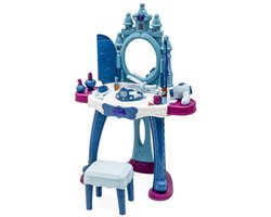 Baby Mix - Kindertafeltje - Sprookjesthema - Grote Spiegel - Inclusief Krukje - Schoonheidsproducten - Rollenspel - Speelgoed - Kaptafel - Creatief Spelen - Decoratief
